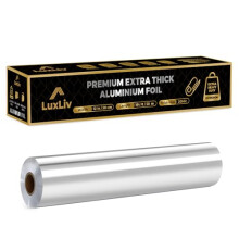 LuxLiv 50m Premium Heavy Duty 20 Micron Thick Kitchen Foil Catering Aluminium Tin Foil Roll - 30cm Wide
