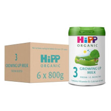 HiPP Organic 3 Growing Up Baby Milk Powder Formula, from 12 Months, 800g (Pack of 6)