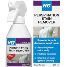 HG Perspiration Stain Remover Spray, Yellow & White Stain Remover for Clothes, Laundry Pre Treatment Fabric Stain Remover & Smell Remover, Antiperspi