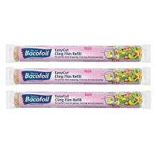 3 x EasyCut Cling Film Refill Rolls for Perfect Food Wrapping Freezing and Microwaving 35cm x 60m