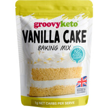 Groovy Keto Vanilla Cake/Cupcake Mix | Low Carb | Keto Friendly | Sugar Free | Only 1g Net Carbs Per slice | Keto Baking Mix, Diabetic Friendly - 260