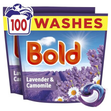 Bold Lavender and Camomile PODS Washing Liquid Laundry Detergent Capsules 100 Washes, 100ct, Outdoor Freshness That Lasts And Lasts, With Built-In L