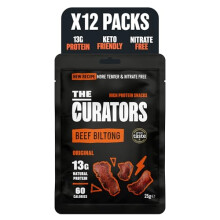 The Curators, Original Beef Biltong (12 X 25g pack), Nitrate Free, High Protein, Zero Carb, Low Calorie, Gluten Free, Prime Cuts of British & Irish G