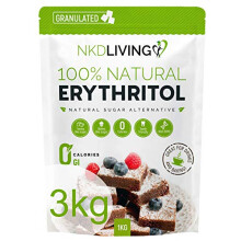 100% Natural Erythritol 3 Kg - Zero Calories Sugar Replacement (1 x 2kg Bag + 1 x 1kg Bag)