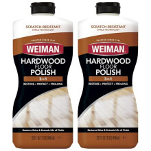 Weiman Wood Floor Polish and Restorer 32 Ounce 2 Pack HighTraffic Hardwood Floor Natural Shine Removes Scratches Leaves Protective Layer Packaging