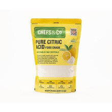 CHEFS & CO Pure Citric Acid Food Grade 1 Kg | Citric Acid Powder | Meat & Drink Preservation & Flavor Enhancer | Anhydrous | 100% Pure Fine Crystals