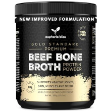 Euphoria Bliss Bone Broth Powder 500g | Sweden Grass Fed | No Hormones or Additives | Unflavoured High Grade Beef Bone Broth | Halal