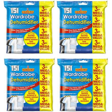 151 Set of 12 Hanging Wardrobe Dehumidifier Bags Trap Crystals - Ideal to stop damp, mould mildew & condensation- For Wardrobe, Closet, Bookcase, Sma