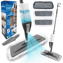 Microfibre Floor Spray Mop Dry Wet Mop Kitchen Floor Cleaning 360 Swivel Head Suitable for Cleaning Tile Laminate Hardwood Ceramic with 3 Replacemen