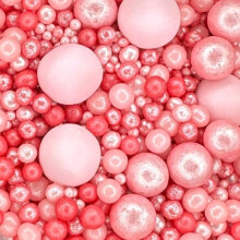 Scrumptious - Pearls Mix - Pinks - Cake Topper Sprinkles - 30g Edible Shimmer Ball Cupcake Decorations - Perfect for Weddings, Christenings & Valenti