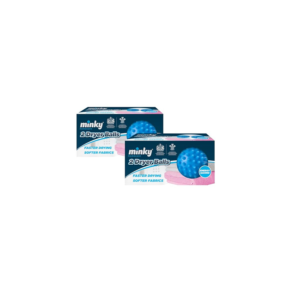 Minky Dryer Balls, Pack Of 4 Blue Laundry Balls For Tumble Dryer, Reusable Laundry Balls, Tumble Dryer Balls For Quick Drying Time, Eco Friendly Soft