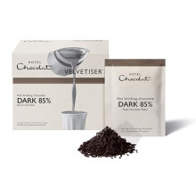 Hotel Chocolat 85% Dark Hot Chocolate Sachets - Luxury Chocolate Flakes - Pack of 10 Single-Serve Sachets, 310g - Suitable for Vegetarians & Vegans