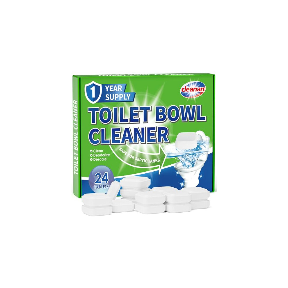 Toilet Bowl Cleaner Tablets, Leaves Bowl Sanitary, Freshens, Deodorizes, Descales & Repels Tough Stains, Helps Prevent Limescale Buildup, Safe For Se Cleanan