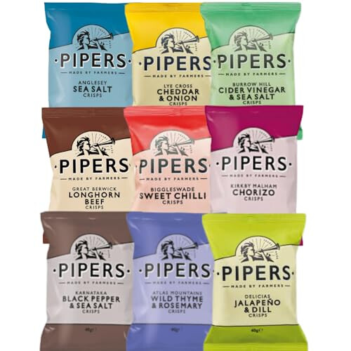 Pipers Crisps Mixed Case 24x40 Mixed Between 8 Flavours