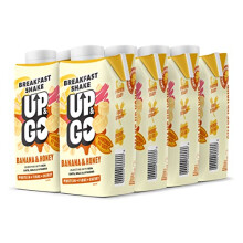 UP & GO Breakfast Drink - Banana & Honey, High Protein, Calcium & Fibre (300Ml x 8 Bottles)