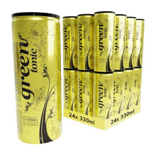 Green Tonic Water Cans 24 Pack, Slimline Tonic, No Aspartame, No Sugar, No Calories, Tonic Water for Gin and Mixer - Bulk Pack of 24 Cans x 330 ml(pa