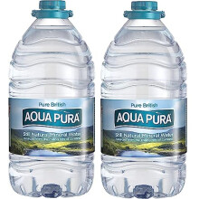 2x 5 Litre Aqua Pura, Large Bulk Big Bottle Still Natural Mineral Water,(Pack of 2, total 10 litre)
