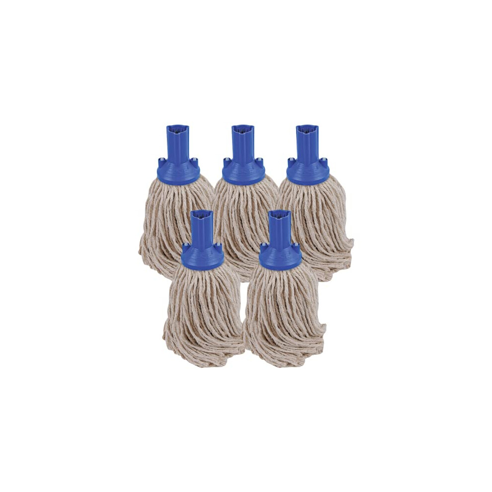 Avern Cleaning Supplies Blue String Mop Heads Cotton Py Yarn Replacement Socket Mop Head - Colour Coded - (Pack Of 5) (Blue), (Rsmmops150g)