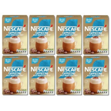 NESCAFÉ Cappuccino Decaffeinated Unsweetened Coffee Sachets x7 (Pack of 8, Total 56 Decaf Sachets)