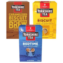Yorkshire Tea Variety Pack x40 Tea Bags - Malty Biscuit, Decaf Bedtime, Caramelised Biscuit Brews (Pack of 3, Total 120 Tea Bags)