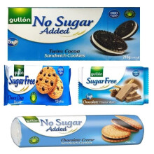 Gullon Sugar Free Mixed Chocolate Variety Selection Biscuits, Cocoa Sandwich, Chocolate Wafer, Chocolate chip cookies, Cream sandwich cookies, Perfec