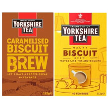 Yorkshire Tea Variety Pack x40 Tea Bags, Flavours Inc. Malty Biscuit Brew and Caramelised Biscuit Brew (Pack of 2, Total 80 Tea Bags)