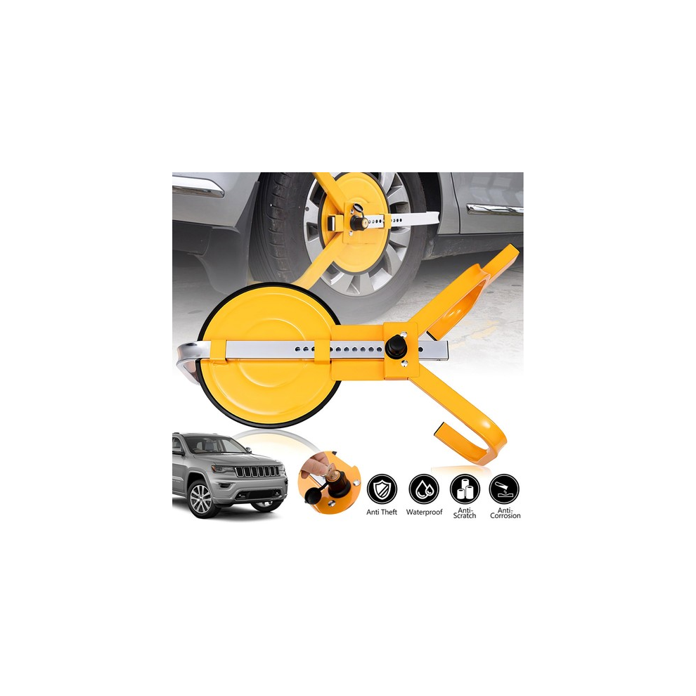 Wheel Clamp Heavy Duty Steel Car Van Safety Lock For Caravan Trailer Yellow 77346162