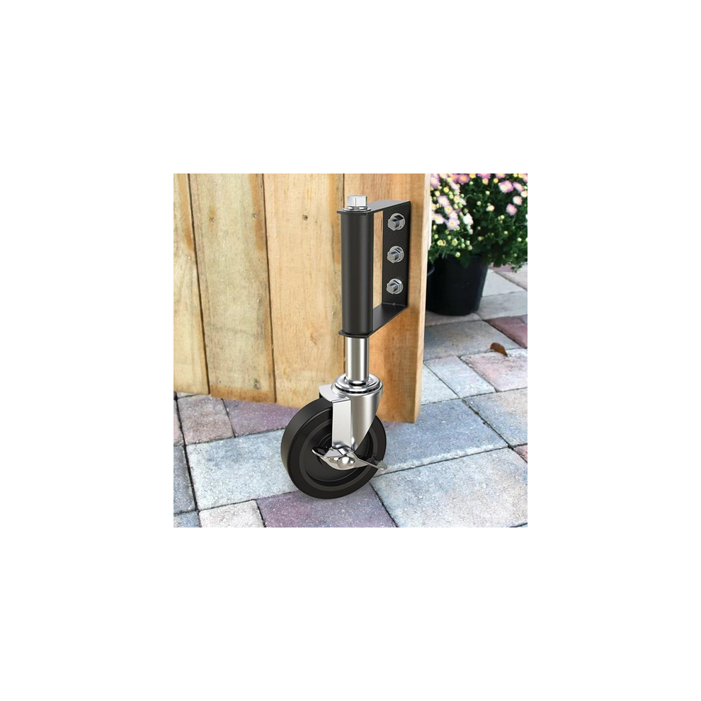 4" Heavy Duty Spring Loaded Gate Wheel Castor Farm Timber Door Caster Adjustable 8753573299259