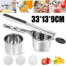 Heavy Duty Potato Ricer Masher Lemon Squeezer Fruit Press Stainless Steel Mash