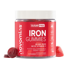 Iron Gummies with Vitamin C - Sugar Free - 1 Month Supply - 20mg with 24mg Vitamin C - Immune System & Energy - Alternative to High Strength Tabl