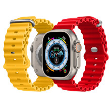 NUKELOLO 2 Pack Ocean Strap Compatible with Apple Watch Ultra 3 2 1 49mm, Sport Bands 46mm 45mm 44mm Men Women, Silicone Band for iWatch Series 1
