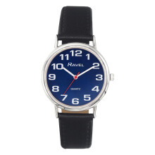 Ravel Women's Easy Read Watch with Big Numbers - Analogue Quartz - R0105.52.2A - Black/Silver Tone/Sunray Blue Dial