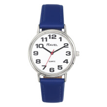 Ravel Women's Easy Read Watch with Big Numbers - Analogue Quartz - R0105.50.2A - Blue/Silver Tone/White Dial