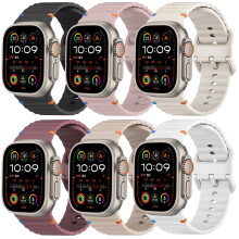 Sports Straps for Apple Watch Ultra/3/2 Strap 49mm 46mm 45mm 44mm 42mm 41mm 40mm 38mm iWatch Straps for Men Women,Waterproof Soft Silicone Band f