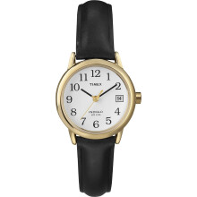 Timex T2H341 Ladies Classic Watch with Black Leather Strap