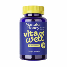 Vitawell Manuka Honey Gummies - 60 Orange Flavour (1 Month Supply) | Chewable Honey Supplement | New Zealand Manuka Honey, MGO with Vitamin D3, C
