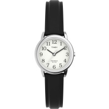 Timex Ladies Watch with White Dial and Black Leather Strap - T20441D7