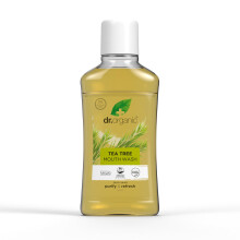 Dr Organic Tea Tree Mouthwash, Alcohol Free, Fluoride Free, Refreshing, Natural, Vegan, Cruelty-Free, Paraben & SLS-Free, Organic, 500ml, Packagi