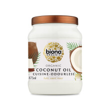 Biona Organic Coconut Oil 875 ml - Cuisine Mild & Odourless - Dairy Free, Naturally Vegan - Ketogenic and 100 Percent Natural - For Cooking, Roas