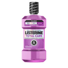 Listerine Total Care Intense Taste Classic Antibacterial Mouthwash (500ml), Fresh Mint Blast Flavour with 6-in-1 Benefits, Helps Reduce Plaque and Fr