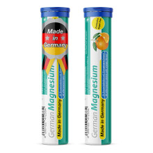 Magnesium 200 mg - 2 x 20 effervescent Tablets - Orange Flavor - T&D Pharma German Magnesium - Made in Germany