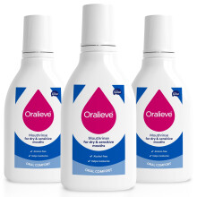 Oralieve Alcohol-Free Mouthrinse (3 x 500ml), Mouthwash with Fluoride for Dry or Sensitive Mouths. Mild Mouth Wash - Genuine Oralieve Dry Mouth M