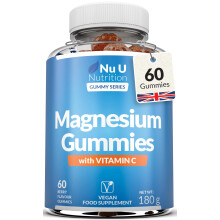Magnesium Citrate Gummies 1250mg for Adults and Kids (5+) - 60 Vegan Gummies - Berry Flavour - Providing 150mg of Elemental Magnesium & 80mg of V