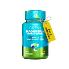 ORZAX Magnesium Glycinate, Citrate, Malate - 200 mg of Triple Complex Magnesium for Muscles, Nerves, & Energy - Leg Cramps, Calm & Sleep Suppleme