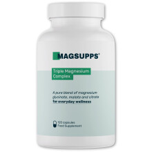 MAGSUPPS Triple Magnesium Complex - 300mg of Pure Magnesium Glycinate, Malate & Citrate for Muscles, Calm, Sleep & Energy - 120 Capsules - 40 Ser