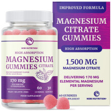 Magnesium Citrate Gummies | Extra Strength for Calm, Relaxation & Digestion | High Absorption Magnesium Gummies for Adults | Vegan, Non-GMO | Ras
