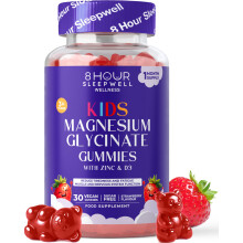 Kids Magnesium Glycinate Gummies – 1 Month Supply | Sugar-Free, Vegan & Chewable | 470mg Magnesium for Kids, Providing 65mg to Support Calm Mind
