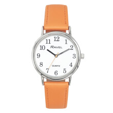 Ravel - Women's Pastel Coloured Everyday Watch (36mm case) - Analogue Quartz - R0137.15.1 - Persimmon/Silver Tone
