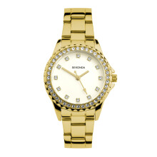 Sekonda Day to Night Ladies 34mm Elizabeth Watch in Gold with Gold Alloy Bracelet & Silver Dial