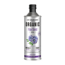 Eat Wholesome Organic Flax Seed Oil, 500ml - Cold Pressed, Unrefined, High Source of Omega 3, 100% Pure & Natural, For Smoothies, Salads, Skincare &